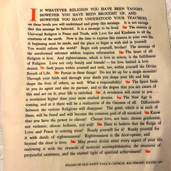 DESIDERATA 1972 Hickory plaque vintage poster art